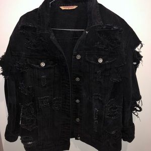 Black denim jacket